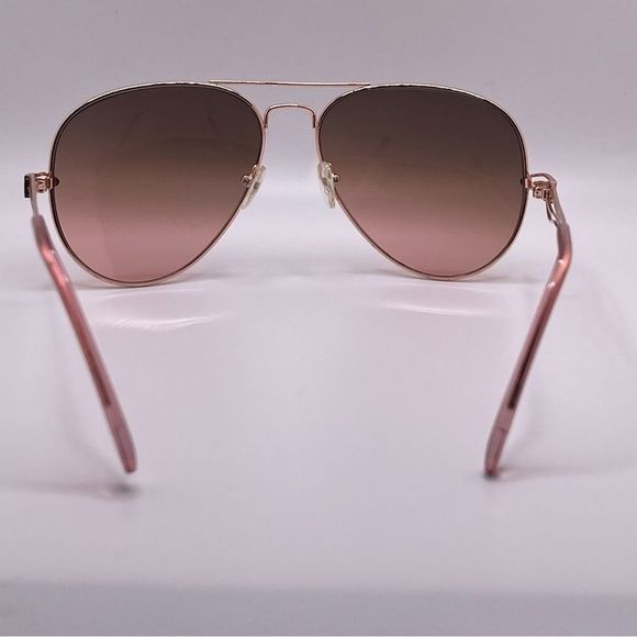 Oversized Rose Gold Frame Aviators with Brown to Pink Variated Lens - Picture 7 of 8